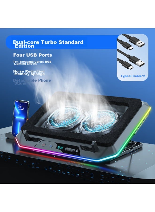 ICE COOREL Kuorui Bingzun A5 Laptop Cooling Pad, Computer Stand, Gaming Laptop Cooling Base, Adjustable Speed Cooling Stand, Suitable For Lenovo, Dell, Alienware, Lenovo Legion, Asus Rgb - Image 2