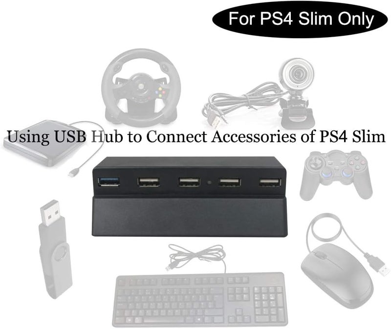 Bealuffe USB Hub for PS4Slim Gaming Console, USB Extender Splitter, Extra USB Ports - Image 4
