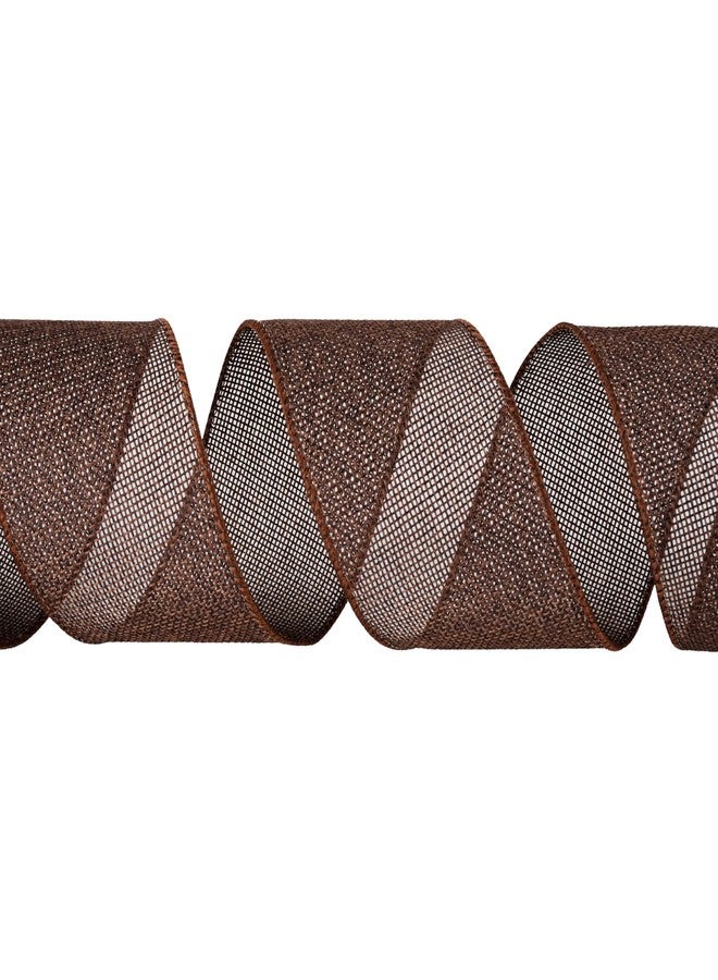 SDZMDL Brown Burlap Wired Ribbon 2-1/2 Inch, Solid Ribbon with Wire Edge for Mother's Day Big Bows, Outdoor Wreath, Gift Wrapping, 10 Yards/Roll. - Image 3