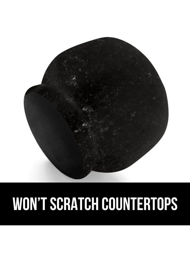 Gorilla Grip GORILLA GRIP Heavy Duty Mortar and Pestle Set with Slip Resistant Base, 2 Cup, 100% Granite Stone Molcajete Guacamole Bowl, Grind Seeds, Spices, Crush Garlic, Kitchen Muddler for Fresh Herbs, Black  - Image 5