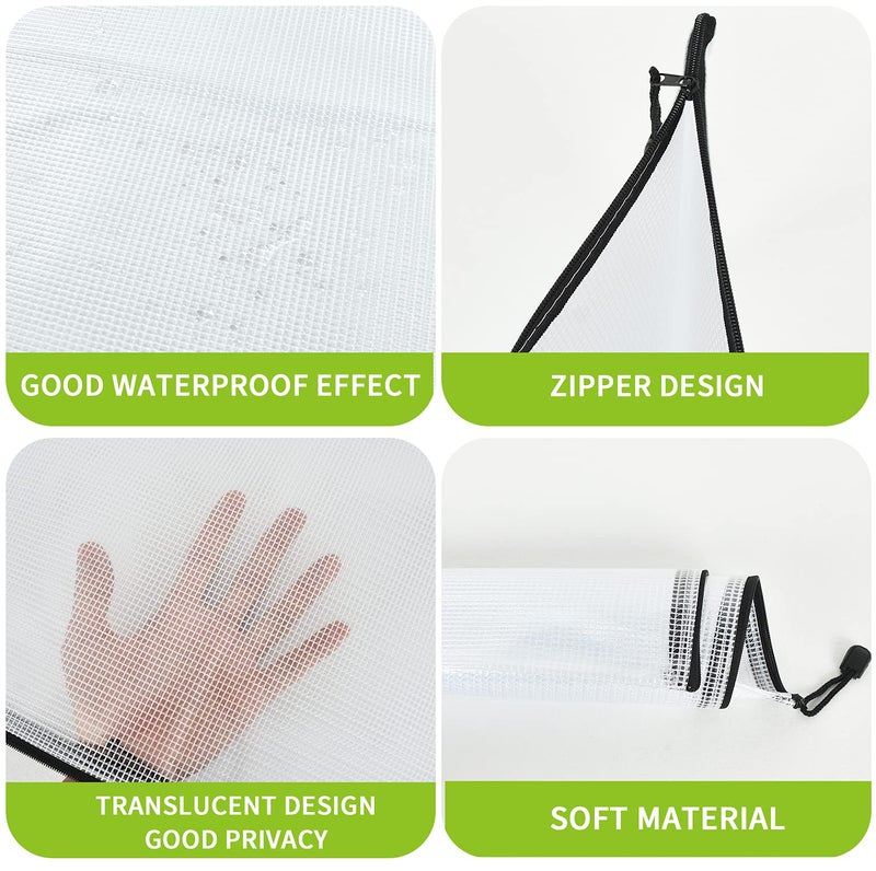 Vuzvuv 22Pcs A3 Size-16.9"x 12" Large Mesh Zipper Pouch with Label Sticker, Plastic Document Mesh Bag for File Board Game School Office Home Travel Storage（43cm30cm） - Image 3