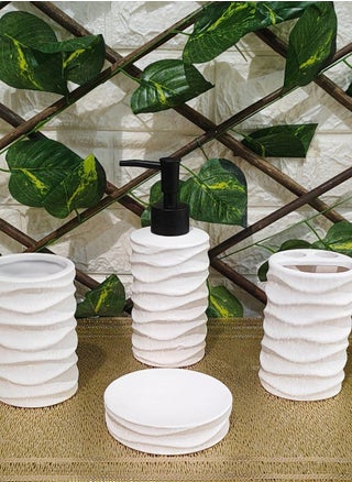 High quality imported porcelain bathroom set consisting of 4 different pieces 👌 Soap dispenser, toothpaste organizer, toothbrush organizer - pzsku/Z983475A5E07BA2DC644FZ/45/_/1739566902/09658397-470d-4975-a58b-3d51f35de7d1