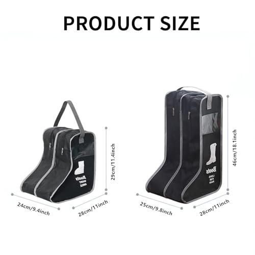 XPAPOV 2 Pack Portable Boots Storage Bag TallShort Boot Carry Bag Boots Organizer Shoe Bags for Storage and Travel Dust Proof Travel Shoe Bags for Packing Black - Image 3