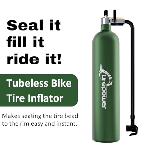 Ctrepower Tubeless Bike Tire Inflator - 1.3L Tubeless Bike Pump for Tubeless Bicycle Tyre Seating and Inflation - Max. 200PSI Tire Booster - Compatible with Clik & Shcrader & Presta (Dark Green) - Image 3