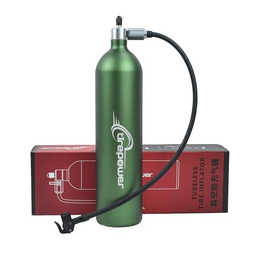 Ctrepower Tubeless Bike Tire Inflator - 1.3L Tubeless Bike Pump for Tubeless Bicycle Tyre Seating and Inflation - Max. 200PSI Tire Booster - Compatible with Clik & Shcrader & Presta (Dark Green) - Image 1