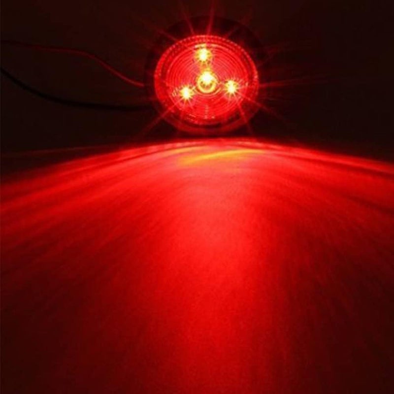 NEW SUN 2.5" Round LED Trailer Lights - Red LED Clearance Markers, 4 Diodes, Waterproof, 5 Pcs Pack - Image 4