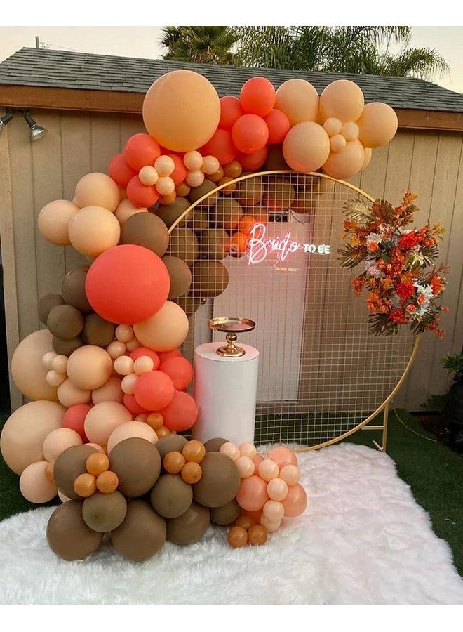 EASUTE Orange Balloons Garland Arch Kit with Chrome Metallic Gold Brown Various Sizes Balloon for Baby Shower Bridal Shower Birthday Party Decorations - Image 5