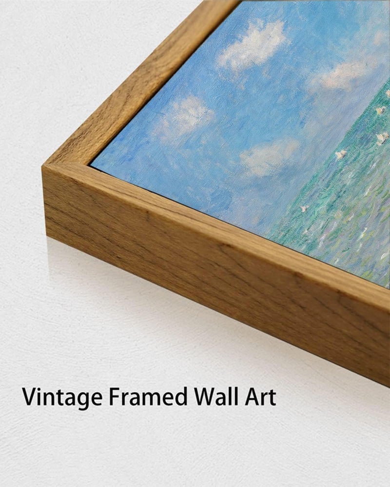 KISSFOX Monet Wall Art Cliff Walk Impressionist Canvas Print Nature Wilderness Painting Gallery Artwork Aesthetic Pictures Decor Living Room Bathroom Office Bedroom - Image 5