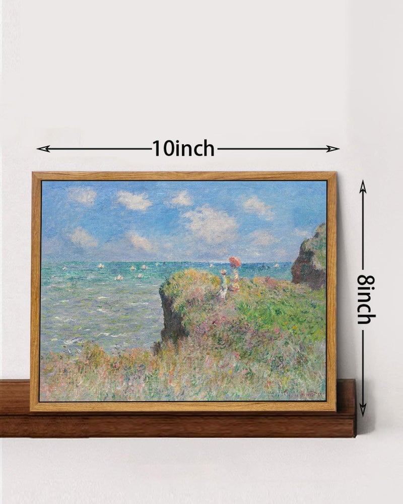 KISSFOX Monet Wall Art Cliff Walk Impressionist Canvas Print Nature Wilderness Painting Gallery Artwork Aesthetic Pictures Decor Living Room Bathroom Office Bedroom - Image 2
