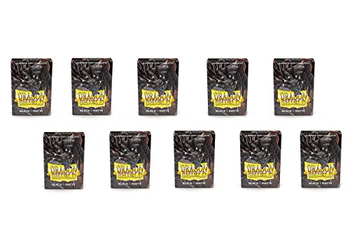 dragon shield 10 Packs Dragon Shield Matte Mini Japanese Black 60 ct Card Sleeves Display Case - Image 2