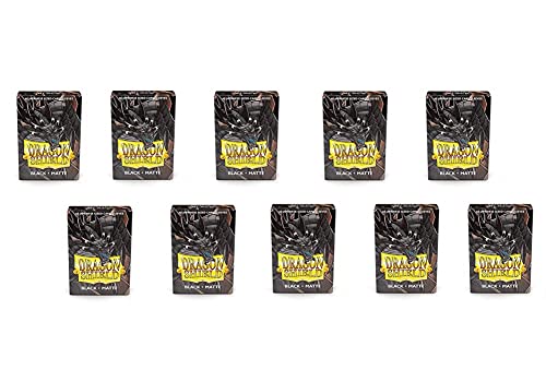 dragon shield 10 Packs Dragon Shield Matte Mini Japanese Black 60 ct Card Sleeves Display Case - Image 1