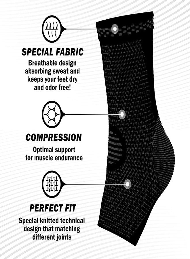 serveuttam� Ankle Support Brace Adjustable Sleeves - Running Compression Foot Brace for Men Women | Ankle Binder Pain Relief for Ankle Sprained (Maroon) (Black White, S) - Image 2