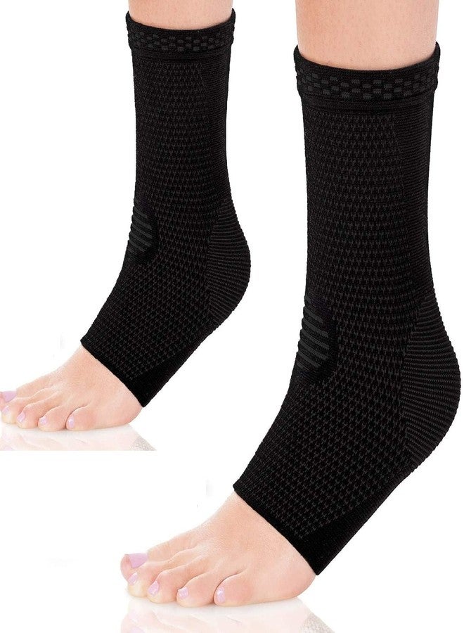 serveuttam� Ankle Support Brace Adjustable Sleeves - Running Compression Foot Brace for Men Women | Ankle Binder Pain Relief for Ankle Sprained (Maroon) (Black White, S) - Image 1