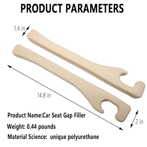Uootill Car Seat Gap Filler Set of 2,Seat Gap Organizer, No Drop Seat Guard,Car Seat Accessories,Drop seat Gap fillers Between Seat and Console Stop Things from Dropping (Beige) - Image 5