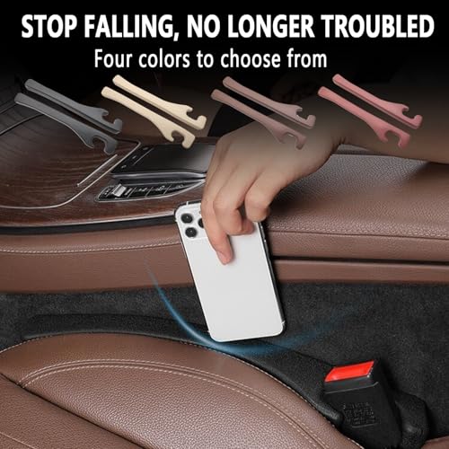 Uootill Car Seat Gap Filler Set of 2,Seat Gap Organizer, No Drop Seat Guard,Car Seat Accessories,Drop seat Gap fillers Between Seat and Console Stop Things from Dropping (Beige) - Image 3