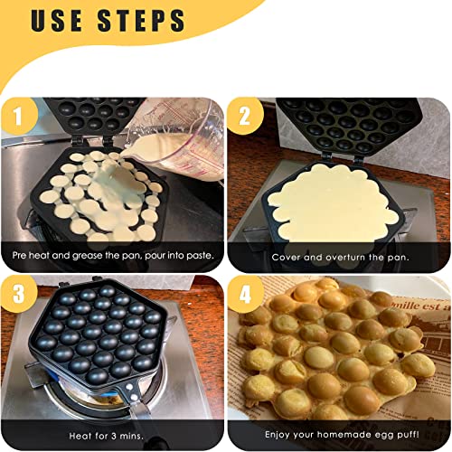MYFULLY Bubble Waffle Maker | Aluminum Alloy Eggettes Pan Double-sided For Home Kitchen Use - Image 5