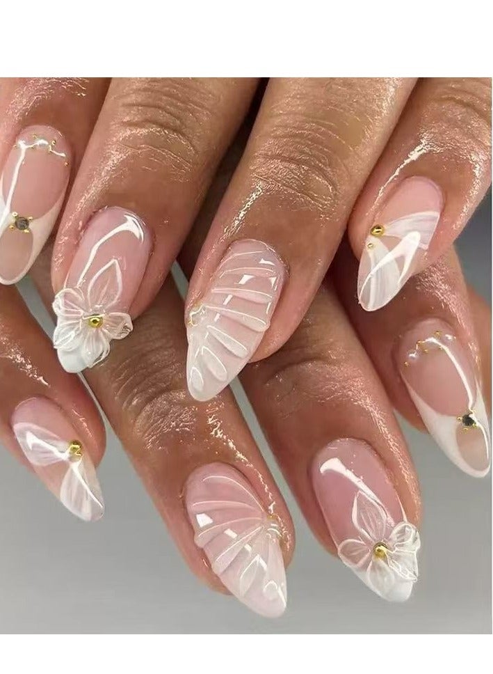 سنسيب نوع الأظافر: أظافر فرنسية ملصقة - حزمة جل ناعم، أظافر فرنسية مزيفة قصيرة، أظافر صالونية الجودة، أظافر ملصقة بسلاسة، أظافر ملصقة بالغراء للنساء، فن الأظافر، تزيين الأظافر. - Image 1