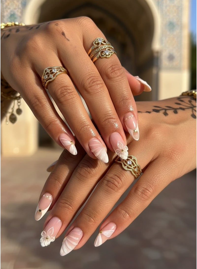 سنسيب نوع الأظافر: أظافر فرنسية ملصقة - حزمة جل ناعم، أظافر فرنسية مزيفة قصيرة، أظافر صالونية الجودة، أظافر ملصقة بسلاسة، أظافر ملصقة بالغراء للنساء، فن الأظافر، تزيين الأظافر. - Image 3