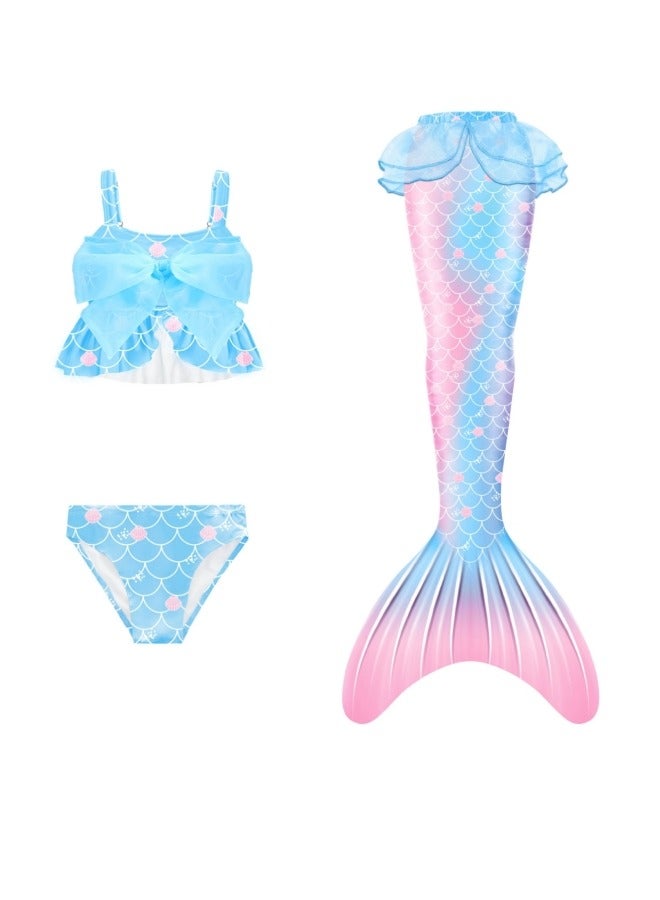 GGEROU Mermaid Princess Dress Up,Girls Mermaid Dress,Girls Party Cosplay,Princess Birthday Dress,Kids Costume Cosplay,Mermaid Skirt+Accessories(Blue)  - Image 5