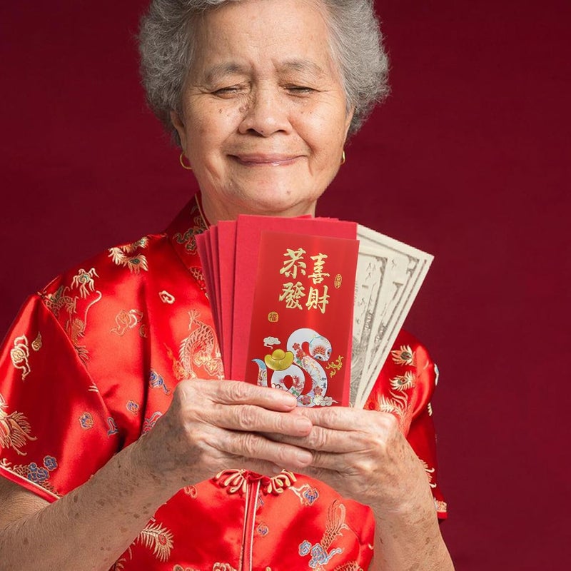 6pcs Large Silver Foil Year of The Snake 2025 Red Envelopes Cash Money Envelopes for Chinese New Year Spring Festival Decorations - Image 4