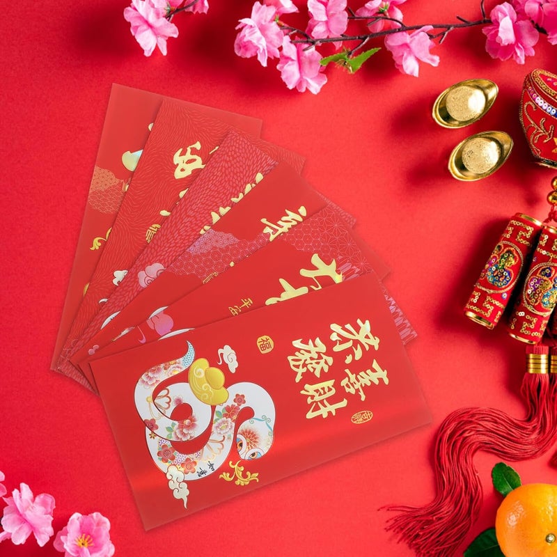 6pcs Large Silver Foil Year of The Snake 2025 Red Envelopes Cash Money Envelopes for Chinese New Year Spring Festival Decorations - Image 5