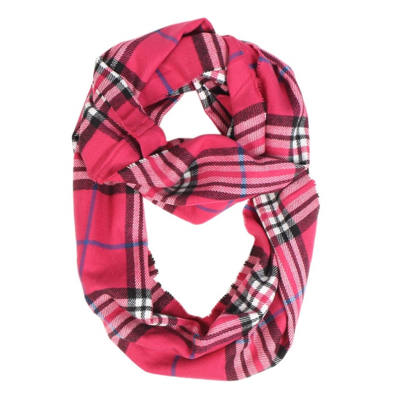 TZ Promise Unisex's Infinity Scarves Tartan Plaid & Checks Soft Long for Cold Weather Winter - Image 1