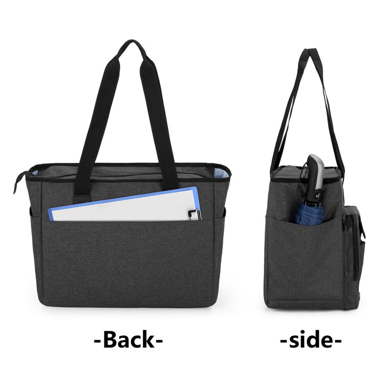 Trunab Nurse Tote Bag for Work with Padded 15.6â€ Laptop Sleeve, Nurse Bag for Hospice Visit, Home Health Care (Black) - Image 4