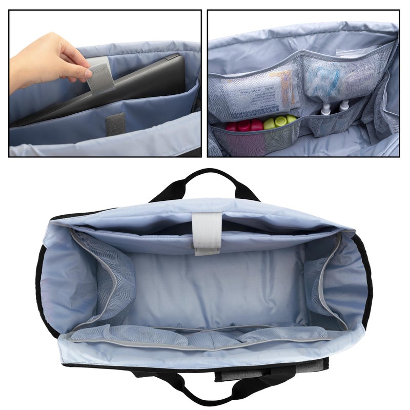 Trunab Nurse Tote Bag for Work with Padded 15.6â€ Laptop Sleeve, Nurse Bag for Hospice Visit, Home Health Care (Black) - Image 2