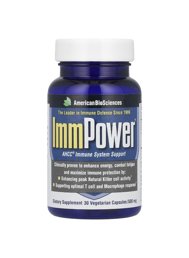American BioSciences American Biosciences, ImmPower®, AHCC® Immune System Support, 1,000 mg, 30 Vegetarian Capsules (500 mg per Capsule)