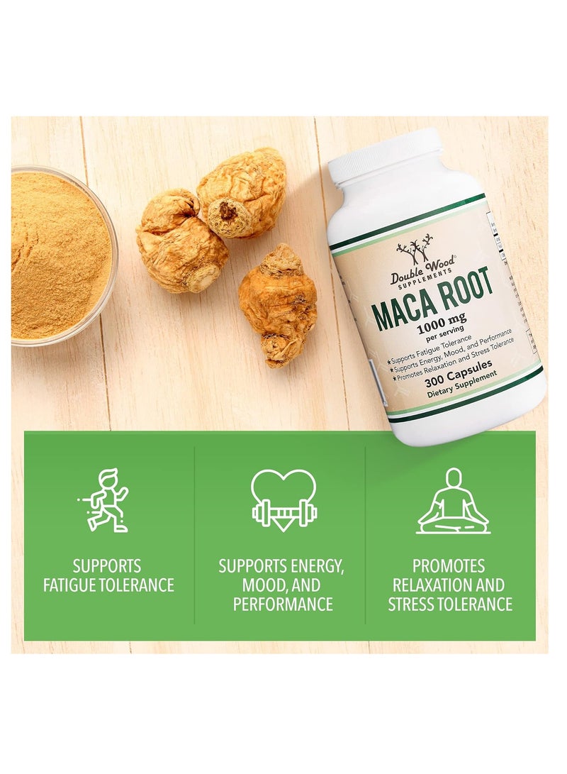 Double Wood Supplements Maca Root Supplement for Energy, Performance, Motivation 1000 mg 300 capsules - Image 4