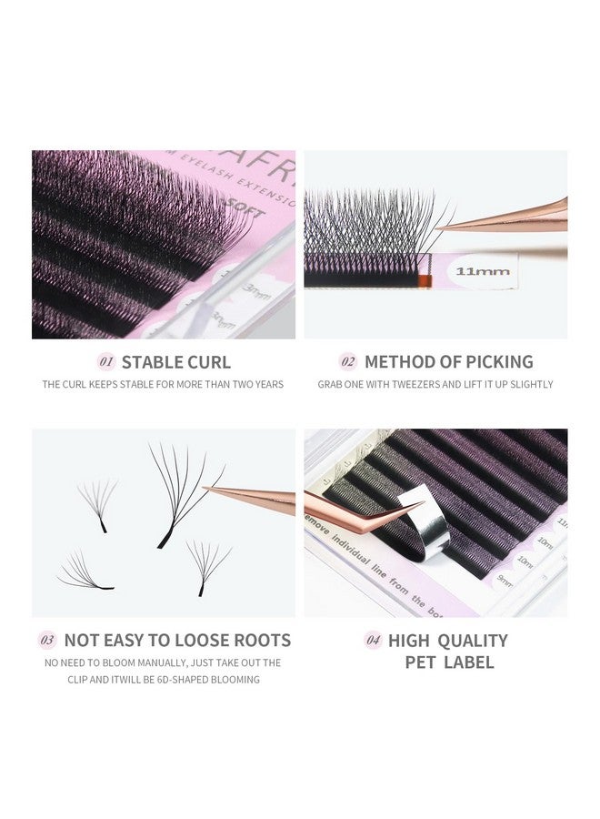 ANNAFRIS 6D Premade Fan W Shape Eyelash Extensions 0.07 L Curl 8-15Mm Mix Volume Self Fanning False Lashes Makeup Supplies Professional Use Lash Extension(0.07 L, 8-15Mm Mix) - Image 3