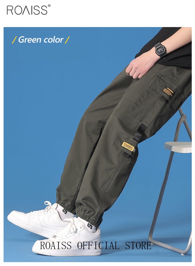 roaiss Men's Cargo Pants Casual Elastic Waisted Harem Pants Oversized Baggy Lounge Pants S-5XL  - Image 4