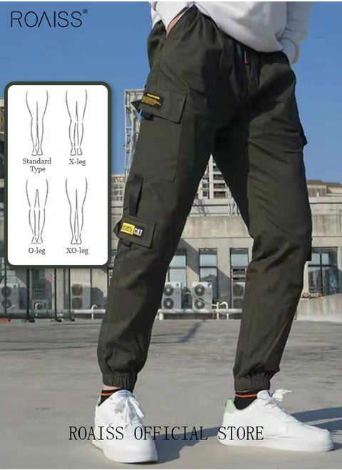 Men's Cargo Pants Casual Elastic Waisted Harem Pants Oversized Baggy Lounge Pants S-5XL