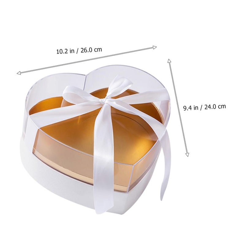 Heart Shaped Acrylic Flower Box White Display Container For Valentine Floral Arrangement - Image 3