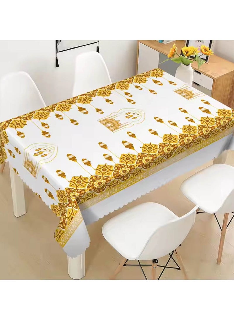 سي او أرماء مفرش طاولة بطبعة إسلامية تعبر عن شهر رمضان مقاومة للماء  100*120 سم