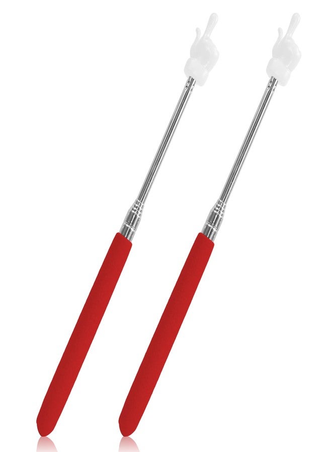 LYMXsd 2PCS Pointer Stick for Classroom – Multipurpose Teacher Pointer Stick, Extendable Classroom Pointer and Finger Pointer Stick, Engaging Colors, Classroom Essentials for Effective Presentations (Red) - Image 1