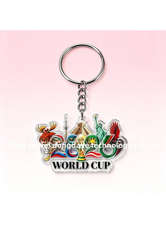 2026 World Cup Theme Scene Decoration Atmosphere Setup – Color: World Cup Keychain Style A - Image 1