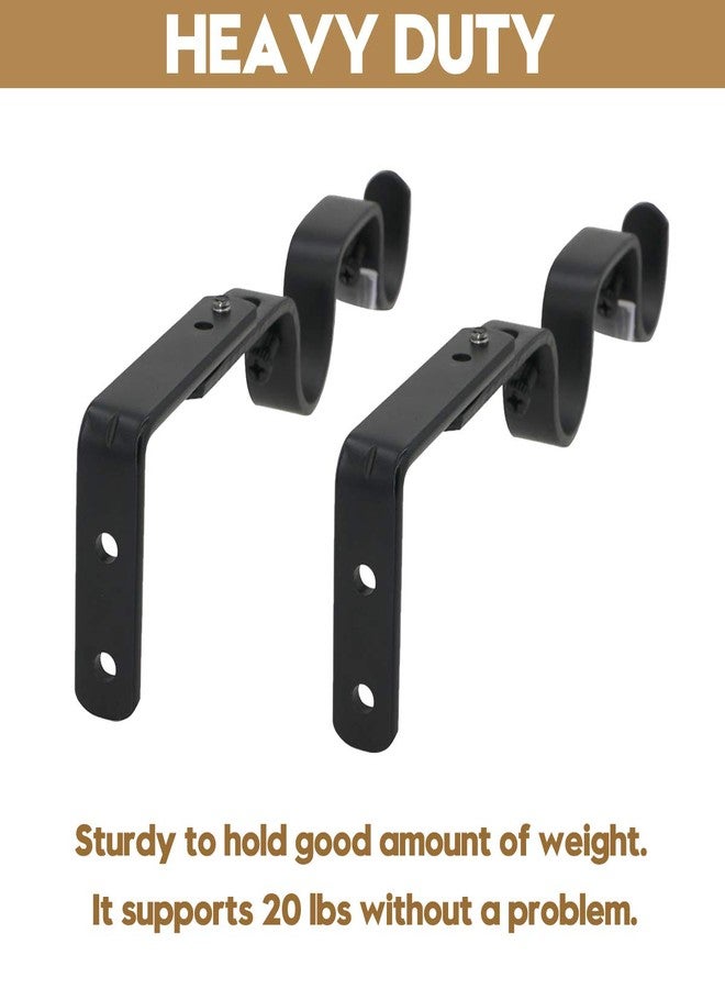 AddGrace Double Curtain Rod Brackets - Heavy Duty Adjustable Holders (6 Pack) for 1" Rod (Black) - Image 4
