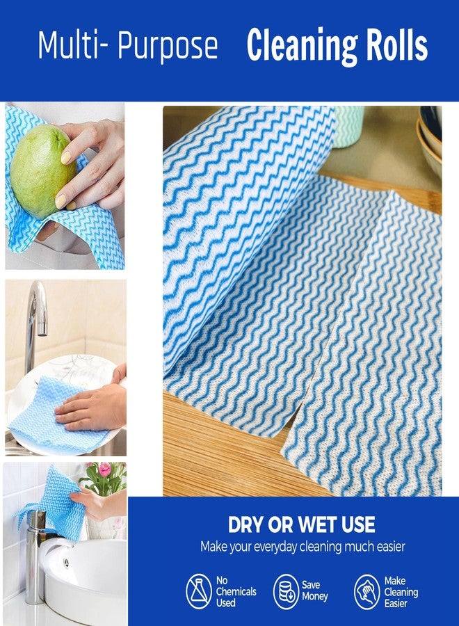 Peachicha Reusable Cleaning Cloths Kitchen Paper Towels Washable Rolls Dish Cloths Dish Towels Handi Wipes,Quick Dry,Blue, 50 Ct/Roll,Total 4 Rolls - Image 5