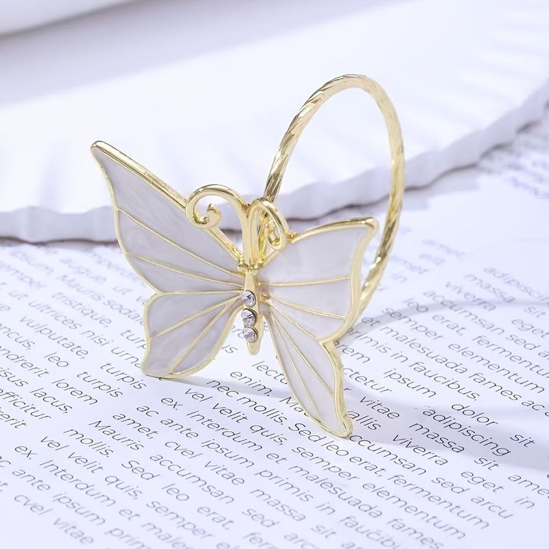 Blue Butterfly Metal Napkin Rings 4Pcs for Wedding Party Table Decoration - Image 3