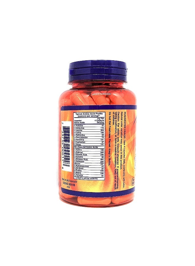 now Sports Amino Complete 120 Capsules Protein Blend + 20 Amino Essentials + Vitamin B6 - Image 2