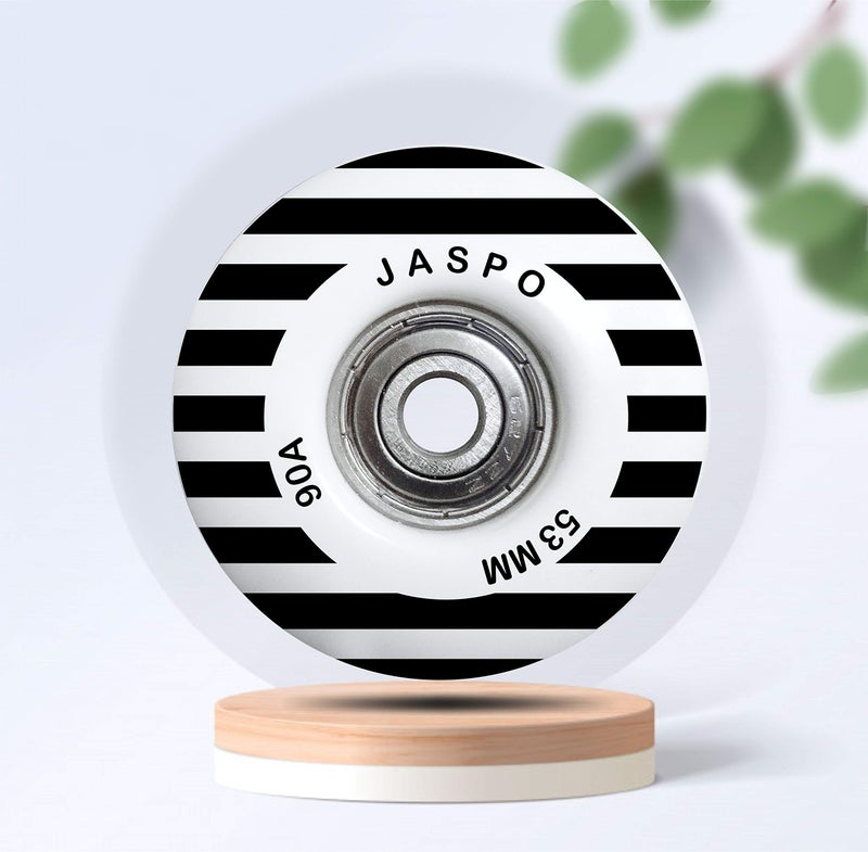 jaspo Sprint PU Skateboard and Roller Skates Wheels with Bearing 53 mm and Spacers (Multicolour) - Pack of 4 Polyurethane uk - Image 4