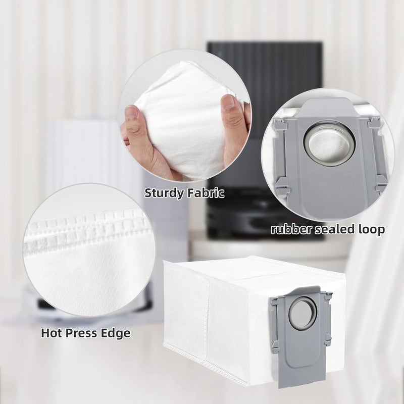 AnDongo 8 Pack Dust Bags for Roborock QV 35A/Saros 10/10R/Q Revo/Qrevo S/Qrevo Pro/Qrevo Plus/Qrevo Master/Qrevo Slim/Qrevo Curv/Qrevo Edge/S8 MaxV Ultra Robot Vacuum, 2.7L Large Capacity Replacement Dust Bag | 2.7L Large Capacity Replacement Dust Bag - Image 5