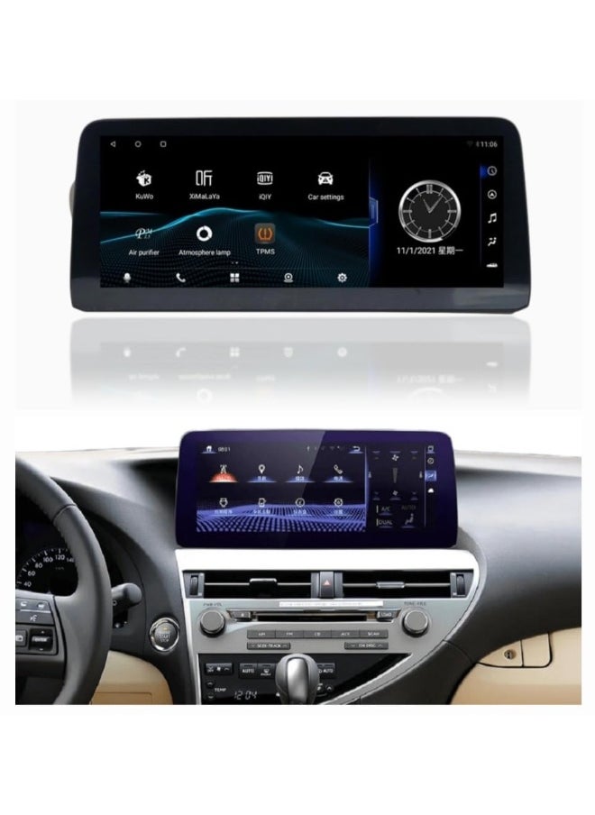 Vierex Android Car Stereo For Lexus RX RX270 RX350 450h 2009-2015 12.3 Multimedia Player With CarPlay Android Auto Wireless 8GB RAM Fast Interface Plug and Play USB WiFi 4G Touchscreen DSP  - Image 1