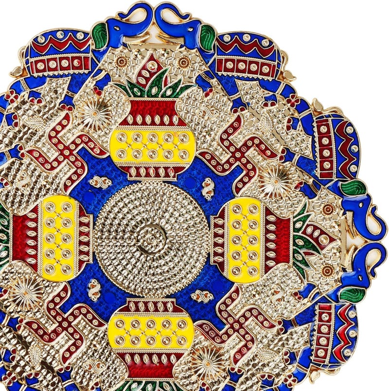 CHERKRAFT قوالب رانغولي أكريليك لعيد ديوالي ملصقات رانغولي يدوية ديكور منزلي أحجار زخرفية للأرضيات (رانغولي 1) - Image 4