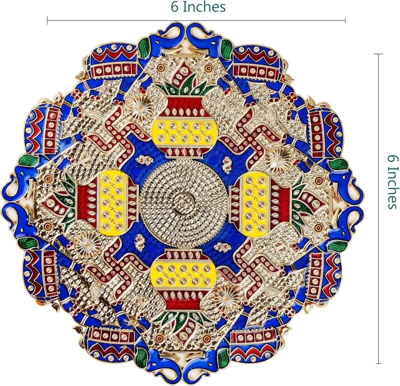 CHERKRAFT قوالب رانغولي أكريليك لعيد ديوالي ملصقات رانغولي يدوية ديكور منزلي أحجار زخرفية للأرضيات (رانغولي 1) - Image 2