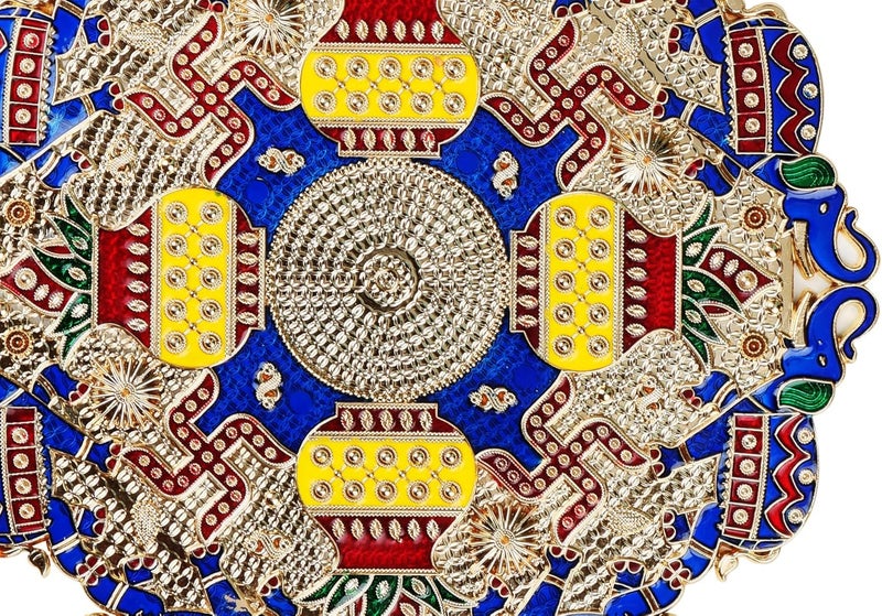 CHERKRAFT قوالب رانغولي أكريليك لعيد ديوالي ملصقات رانغولي يدوية ديكور منزلي أحجار زخرفية للأرضيات (رانغولي 1) - Image 3