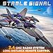 BEZGAR RC Plane 24GHZ Remote Control Airplane RC Helicopter 360 Flip Fighter Jet Toy Toys for ages 813 with Colorful LED Navigation Lights Blue - Image 4