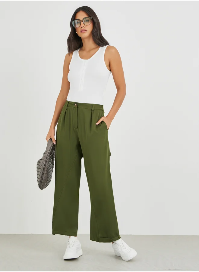 ستايلي Styli Mid Rise Relaxed Fit Pants