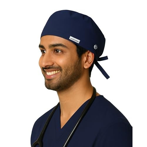 uniformer Unisex Scrub Cap | Adjustable, Breathable, Sweat-Absorbent | Unisex Surgical Hat for Nurses, Doctors, Dentists, Vets (Navy Blue_Pack of 1) - Image 1